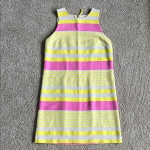 LOFT Pink and Yellow Striped Mini Dress